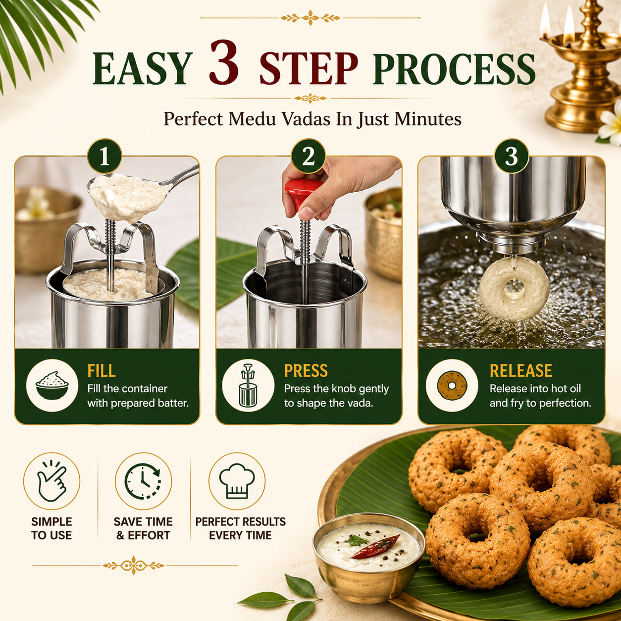 Stainless Steel Medu Vada Maker | 50% OFF Today